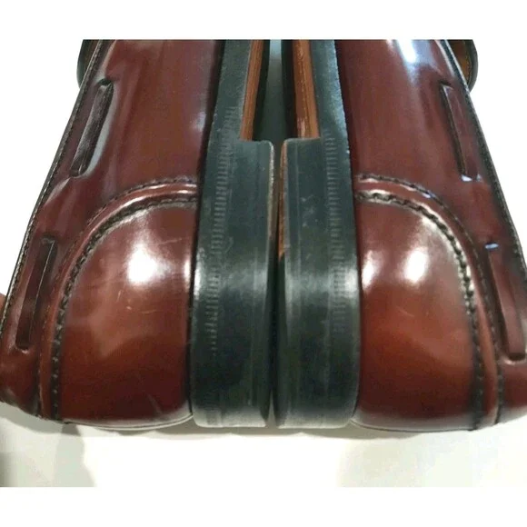 Cole Haan Hand Made In Maine Horween Leather Tassel Kiltie Loafers Ox blood 8.5 - Picture 11 of 16